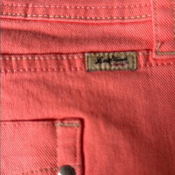 Signature by Levi Strauss coral/orange Jean Shorts  stretch Mid-Length - Picture 6 of 6
